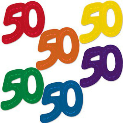 Jumbo "50" Fanci-Fetti Multicolored Birthday Celebration Confetti (36/Pk)