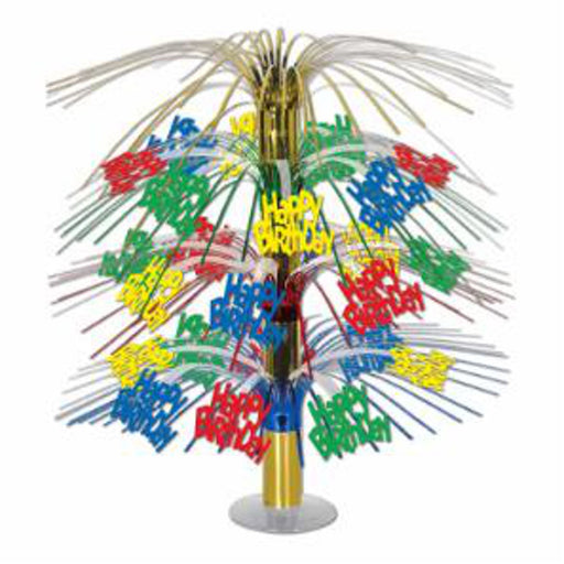 Happy Birthday Cascade Centerpiece Festive 18-Inch Multicolored Decoration (1/Pk)