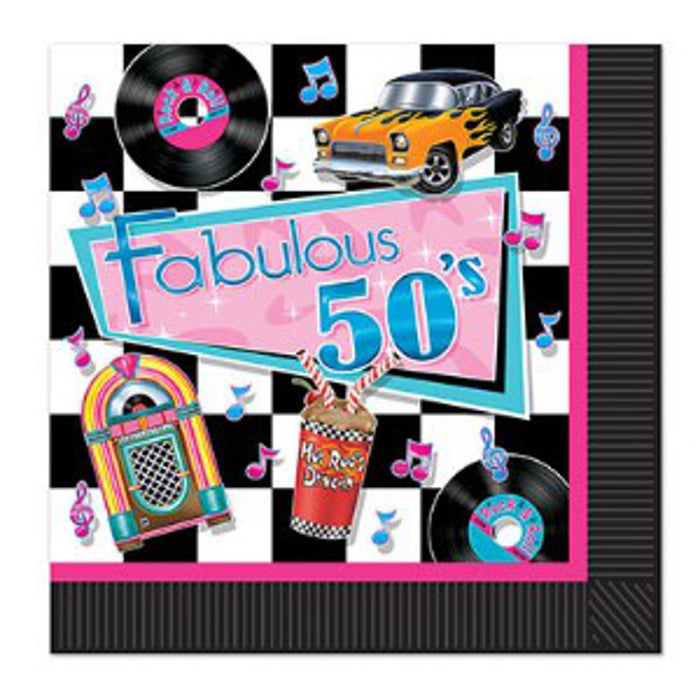 Fabulous 50S Luncheon Napkins - 16/PK