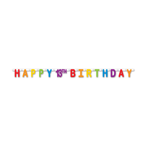 Multicolor Happy 13th Birthday Streamer Vibrant Decor for a Teen Milestone (3/Pk)