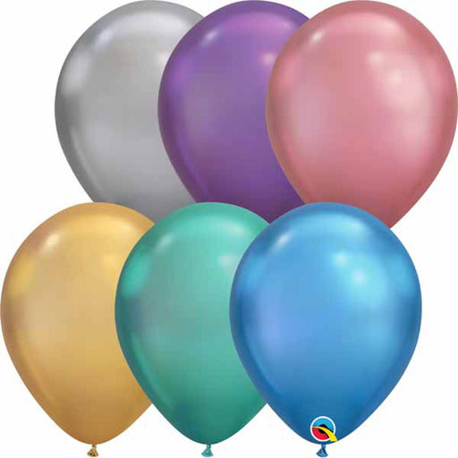 Qualatex 11" Chrome Assorted Latex Balloons (100/Pk)