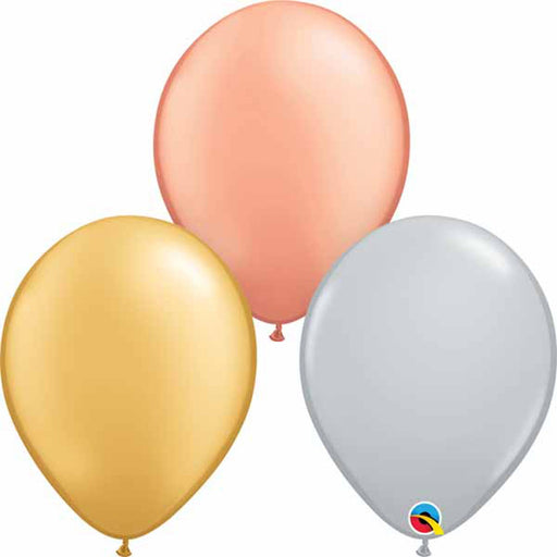 11" Qualatex Tri-Color Assortment Latex Balloons (100/Pk)