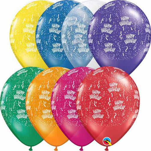 Birthday Around Jewel Balloon 11" A Multicolor Kaleidoscope of Celebration (50/Pk)