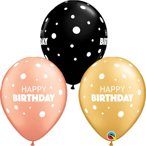 Whimsical Dot Extravaganza 11-Inch Big & Little Dots Birthday Latex Balloons (50/Pk)