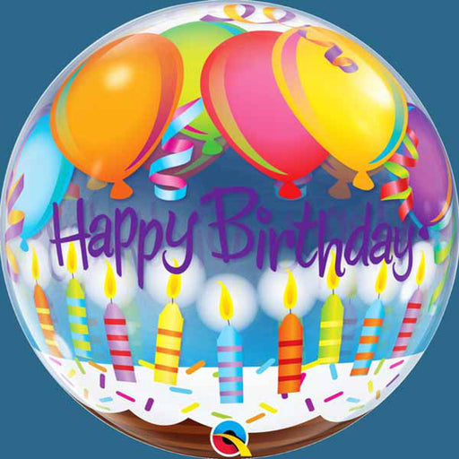Celebrate in Style: 22″ Birthday Balloons & Candles Bubble Baloon (3/Pk)