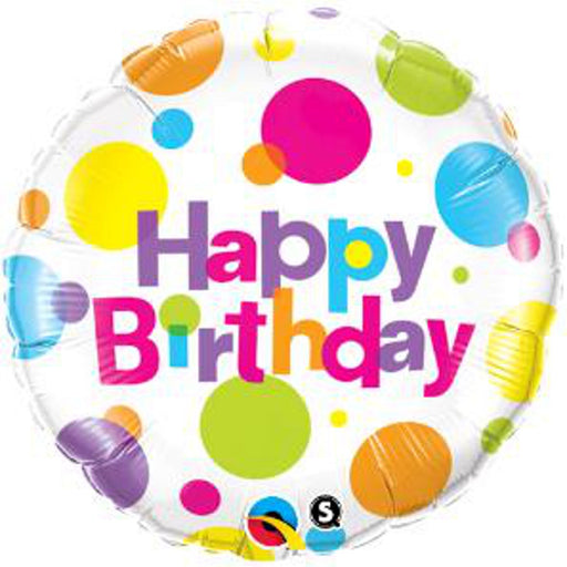 Polka Party Perfection 18″ Qualatex Birthday Big Polka Dots Foil Balloon (5/Pk)