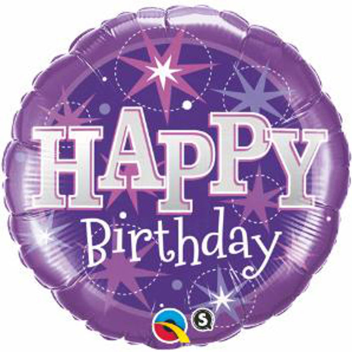 18-inch Birthday Purple Sparkle Foil Balloons, featuring a regal purple hue and sparkling details for an elegant and celebratory atmosphere