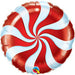 9" Airfill Only Round Candy Swirl Red Balloon (5/Pk)