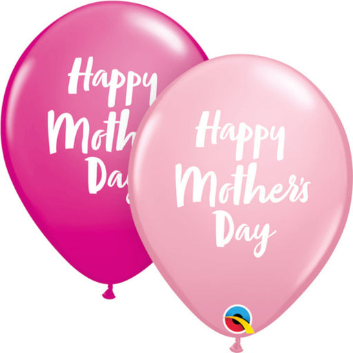 Happy Mother's Day Pink Wild Berry 11″ Latex Balloons (50/Pk)
