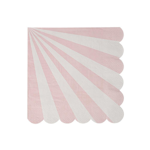 Dusty Pink Fan Stripe Party Napkins 12ct - Shimmer & Confetti