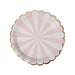 Dusty Pink Fan Stripe Side Plates 12ct - Shimmer & Confetti