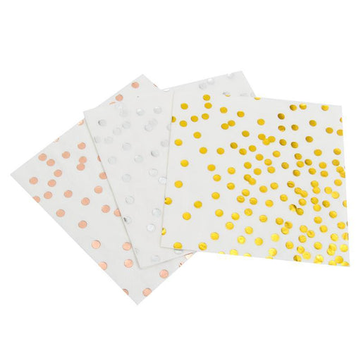 Gold Polka Dot Disposable Paper Towels 12ct - Shimmer & Confetti