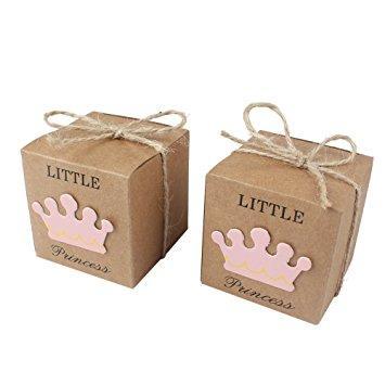 Little Princess Little Prince Favor Boxes with Pretty Kraft Tags 20ct - Shimmer & Confetti