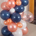 16ft White, Navy and Rose Gold Balloon Garland and Arch Kit - Main 2