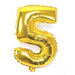 Number 5 Foil Birthday Balloon - Gold - Shimmer & Confetti