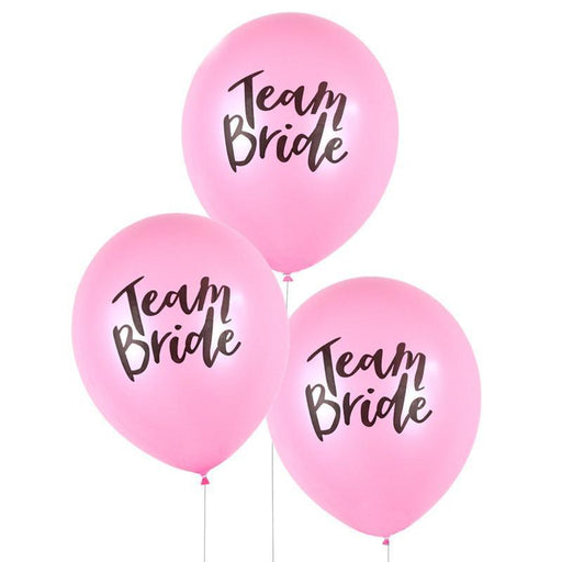 Pink and White "Team Bride" Balloons - Shimmer & Confetti